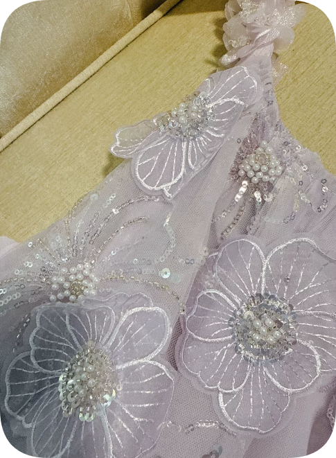 New Homecoming Dress Sheer Straps Flower Beading Dress Back to School Outfits Party Dress  D6348