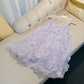 New Homecoming Dress Sheer Straps Flower Beading Dress Back to School Outfits Party Dress  D6348