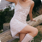 Charming Homecoming Dress V Neck Sequins Rinestone Flower Dress Back to School Outfits Party Dress  D6360