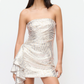 New Homecoming Dress Strapless Sequins Pleated Dress Back to School Outfits Party Dress  D6363