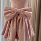 Sweet Homecoming Dress Square Bowknot Dress Back to School Outfits Party Dress  D6364