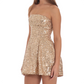 Shiny Homecoming Dress Strapless Sequins Dress Back to School Outfits Party Dress  D6365