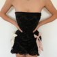 Charming Homecoming Dress Strapless Lace Bowknot Dress Back to School Outfits Party Dress  D6367