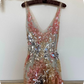 New Homecoming Dress V Neck Sequins Tulle Dress Back to School Outfits Party Dress  D6370