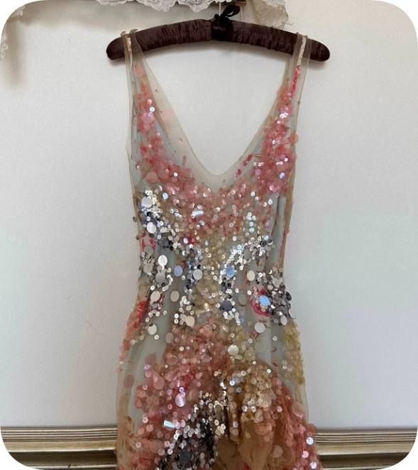 New Homecoming Dress V Neck Sequins Tulle Dress Back to School Outfits Party Dress  D6370