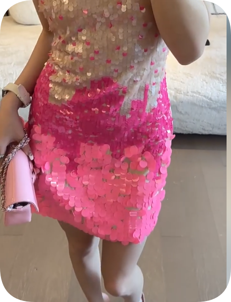 New Homecoming Dress Halter Sequins Dress Back to School Outfits Party Dress  D6372