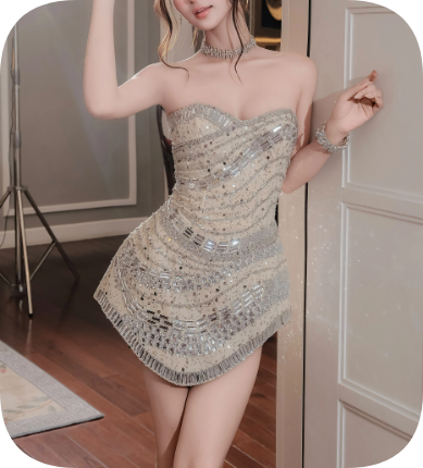 New Homecoming Dress Sweetheart Rinestone Dress Back to School Outfits Party Dress  D6374