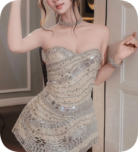 New Homecoming Dress Sweetheart Rinestone Dress Back to School Outfits Party Dress  D6374