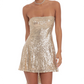 Chic Homecoming Dress Strapless Bowknot Dress Back to School Outfits Party Dress  D6378