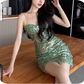 Shiny Homecoming Dress Spaghetti Strap Sequins Dress Back to School Outfits Party Dress  D6380