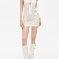 Shiny Homecoming Dress Halter Bowknot Sequins Backless Dress Back to School Outfits Party Dress  D6381