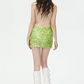 Shiny Homecoming Dress Halter Bowknot Sequins Backless Dress Back to School Outfits Party Dress  D6381