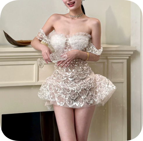 New Homecoming Dress Sweetheart Sequins Dress Back to School Outfits Party Dress  D6383