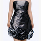 Elegant Homecoming Dress Strapless Pleated Flower Back to School Outfits Party Dress  D6446