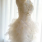 Stunning Homecoming Dress Strapless Tulle Cascade Dress Back to School Outfits Party Dress  D6440