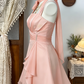 Beauty Homecoming Dress Halter Pleated Back to School Outfits Party Dress  D6493