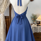 Elegant Homecoming Dress Halter Bowknot Backless Back to School Outfits Party Dress  D6491