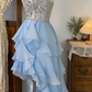 Elegant Homecoming Dress Sweetheart Hi-Lo Rinestone Back to School Outfits Party Dress  D6500