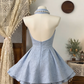 Stunning Homecoming Dress High Collar Backless Back to School Outfits Party Dress  D6498