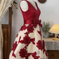 Beauty Homecoming Dress V Neck Bowknot Back to School Outfits Party Dress  D6496