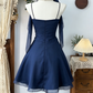 Beauty Homecoming Dress Halter Pleated Back to School Outfits Party Dress  D6494