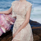 Elegant Homecoming Dress Jewel Lace Back to School Outfits Party Dress  D6506