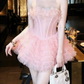 Charming Homecoming Dress Sweetheart Lace Cascade Back to School Outfits Party Dress  D6509
