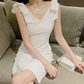 Stunning Homecoming Dress V Neck Pearl Back to School Outfits Party Dress  D6514