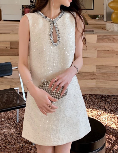 Elegant Homecoming Dress Jewel Sequins Back to School Outfits Party Dress  D6515