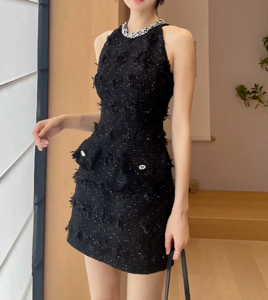 Elegant Homecoming Dress Jewel Rinestone Back to School Outfits Party Dress  D6521