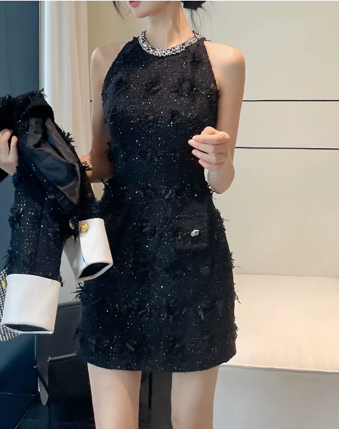 Elegant Homecoming Dress Jewel Rinestone Back to School Outfits Party Dress  D6521