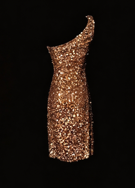 Shiny Homecoming Dress One Shoulder Sequins Back to School Outfits Party Dress  D6544
