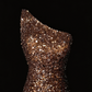 Shiny Homecoming Dress One Shoulder Sequins Back to School Outfits Party Dress  D6544