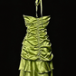 Pretty Homecoming Dress V Neck Pleated Back to School Outfits Party Dress  D6549