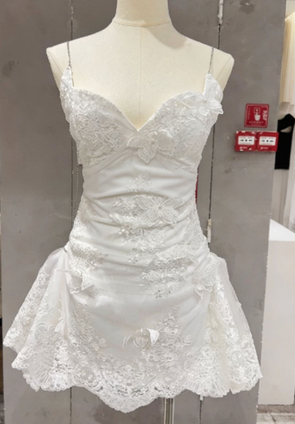 Pretty Homecoming Dress V Neck Butterfly Back to School Outfits Party Dress  D6553