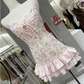 Sweet Homecoming Dress Spaghetti Strap Flouncing Back to School Outfits Party Dress  D6554