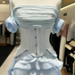 Stunning Homecoming Dress Strapless Flouncing Cascade Back to School Outfits Party Dress  D6555