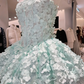 Beauty Homecoming Dress Strapless Flower Back to School Outfits Party Dress  D6556