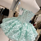 Beauty Homecoming Dress Strapless Flower Back to School Outfits Party Dress  D6556