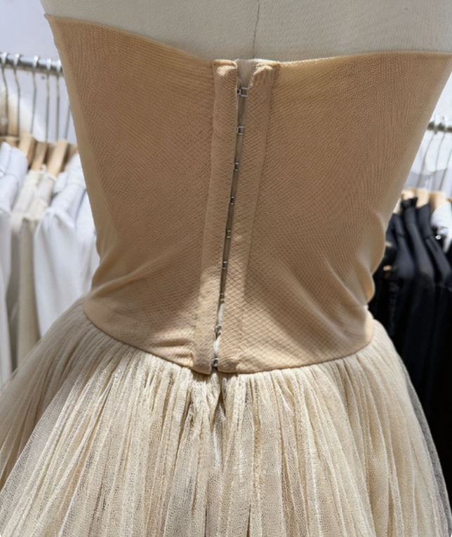 Simple Homecoming Dress Strapless Tulle Back to School Outfits Party Dress  D6558