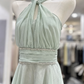 Elegant Homecoming Dress Halter Pleated Back to School Outfits Party Dress  D6561