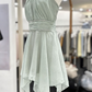 Elegant Homecoming Dress Halter Pleated Back to School Outfits Party Dress  D6561