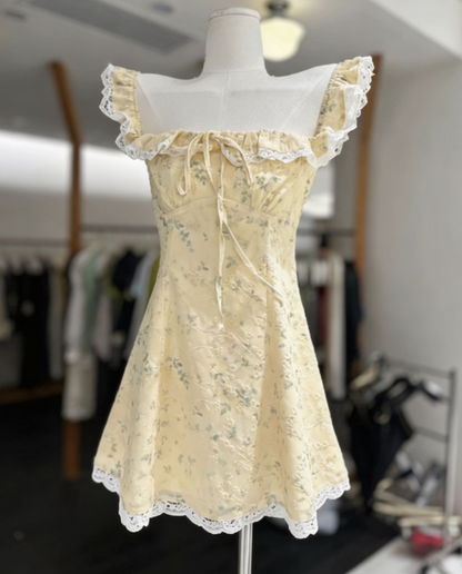 Cute Homecoming Dress Square Lace Back to School Outfits Party Dress  D6567