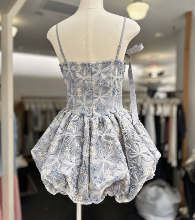 Elegant Homecoming Dress Spaghetti Strap Applique Back to School Outfits Party Dress  D6568