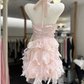 Beauty Homecoming Dress Spaghetti Strap Flower Back to School Outfits Party Dress  D6569