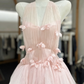 Beauty Homecoming Dress Spaghetti Strap Flower Tulle Back to School Outfits Party Dress  D6570