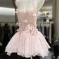 Beauty Homecoming Dress Spaghetti Strap Flower Tulle Back to School Outfits Party Dress  D6570