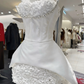 Stunning Homecoming Dress Strapless Flower Rinestone Back to School Outfits Party Dress  D6571