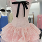 Sweet Homecoming Dress Sheer Strap Bowknot Lace Back to School Outfits Party Dress  D6573