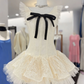 Sweet Homecoming Dress Sheer Strap Bowknot Lace Back to School Outfits Party Dress  D6573